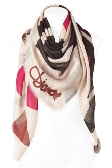 Diane Von Furstenberg Pink Multi Color Wool/silk Blend Scarf - Lyst