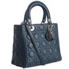 Dior Malva Cannage Quilted Lambskin Lady Medium Top Handle Bag in Blue (petrol) - Lyst