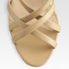 Manolo Blahnik Strappy Leather Slingback Sandals in Beige (black) - Lyst