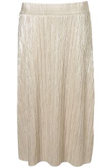 Topshop Metallic Pleat Calf Skirt - Lyst