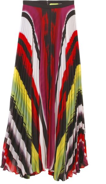 Alice + Olivia Shannon Pleated Maxi Skirt in Multicolor (multi) - Lyst
