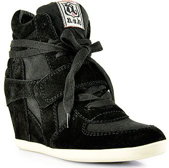  Bowie - Black Suede Wedge Sneaker 
