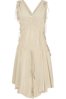 Bally Gathered Silk Crepe De Chine Dress - Lyst