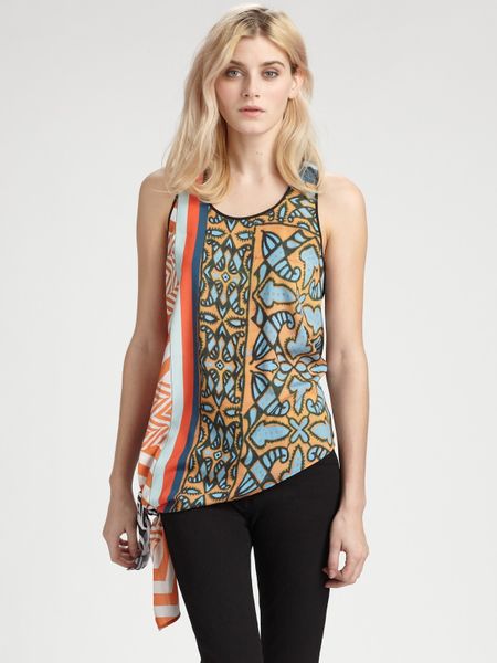 Clover Canyon Crepedechine Printed Tank Top In Multicolor Multi Lyst