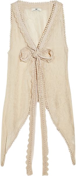 Day Birger Et Mikkelsen Day Rio Crochet-trimmed Crushed-silk Vest - Lyst