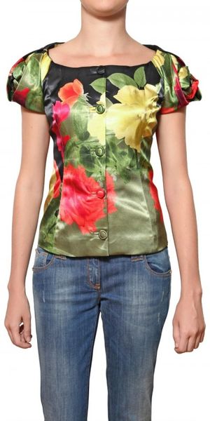 Didier Parakian Floral Print Satin Jacket in Multicolor (multi) - Lyst