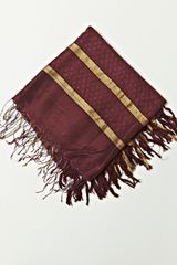 Dries Van Noten Mens Sheer Silk Artisan Scarf With Tassels