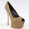 Giuseppe Zanotti Suede Peep Toe Platform Pumps in Beige (bamboo) - Lyst