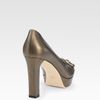 Gucci Sunset Horsebit Platform Peep Toe Pumps in Gold - Lyst