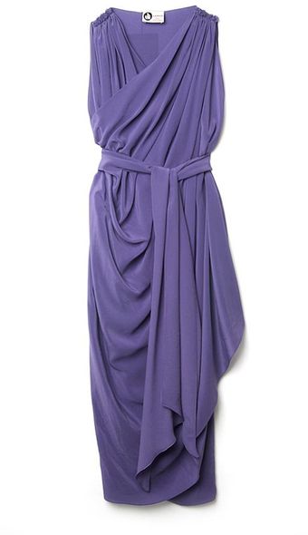 Lanvin Belted Drape Dress - Lyst