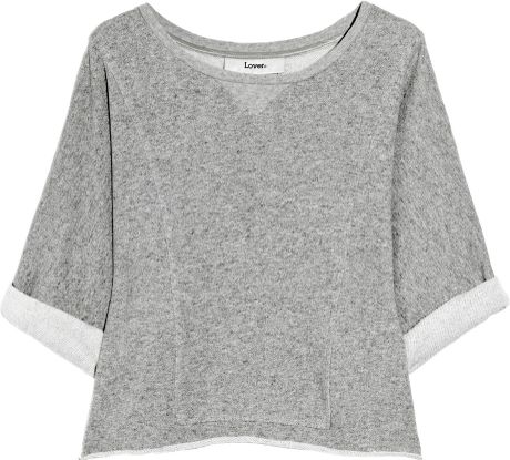 Lover Practise Cropped Cotton Sweater in Gray - Lyst