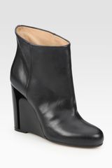 Maison Martin Margiela Leather Wedge Ankle Boots