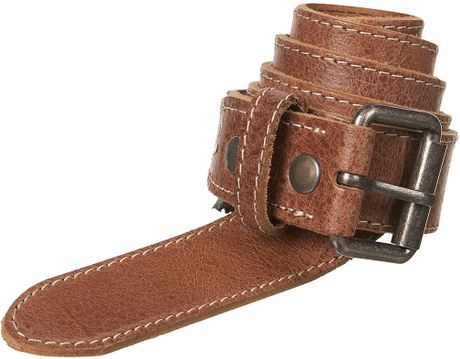 Topman Tan Prairie Stitch Belt in Brown for Men - Lyst