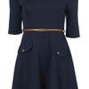 Topshop Pocket Ponti Skater Dress  in Blue (navy blue) - Lyst