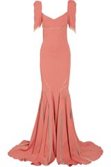 Zac Posen Stretch Satin-crepe Fishtail Gown