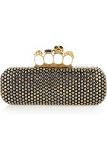 Alexander McQueen Swarovski Crystal-studded Skull Leather Knuckle Box Clutch - Lyst