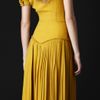 Burberry Prorsum Slash Front Silk Dress in Yellow (chrome yellow) - Lyst