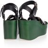 Chloé Colorblock Leather Wedge Sandals in Green (grass) - Lyst