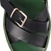 Chloé Colorblock Leather Wedge Sandals in Green (grass) - Lyst