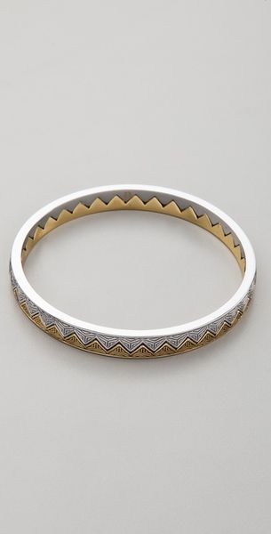 House Of Harlow Engraved Triangle Bangle Set in Gold - Lyst