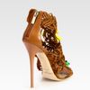 Jimmy Choo Beaded Woven Leather Sandals in Brown (tan) - Lyst