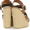 Pedro Garcia Teri Leather and Canvas Wedge Sandals in Brown - Lyst
