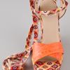Theodora & Callum Bali Crisscross Wedge Sandals in Orange - Lyst