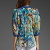 Tracy Reese Floral Inset Blouse in Blue (ecru floral) - Lyst