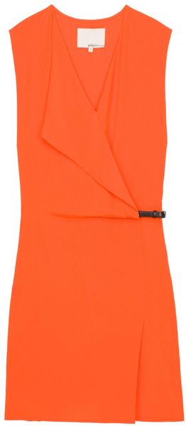3.1 Phillip Lim Silk V Neck Drape Dress - Lyst