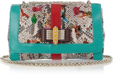 Christian Louboutin Sweet Charity Python and Leather Shoulder Bag in Multicolor (multicolored) - Lyst