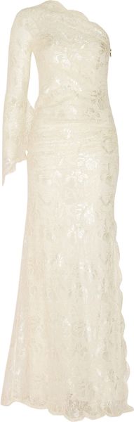 Emilio Pucci OneShoulder Lace Gown in White (ivory) - Lyst