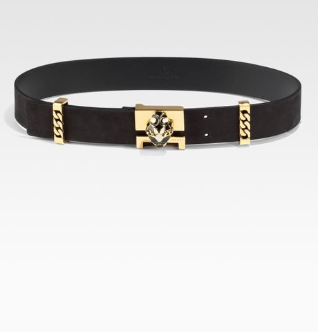 Gucci Swarovoski Crystal Accented Enamel Tiger Leather Belt in Black (nero) - Lyst