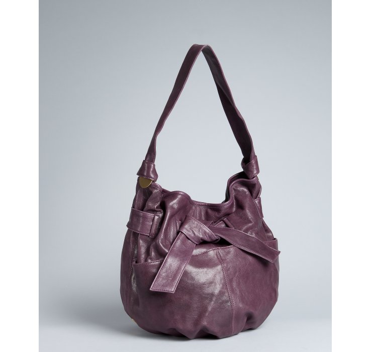 Kooba Devin Shoulder Bag kooba purple leather devin medium bow hobo in purple lyst Kooba Devin Shoulder Bag kooba purple leather devin medium bow hobo in purple lyst