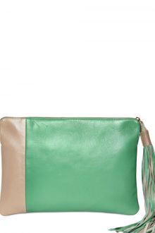 Space Bicolored Calfskin W/Tassel Clutch - Lyst