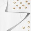 Versace EyeletDetailed Quilted Leather Biker Jacket in White - Lyst
