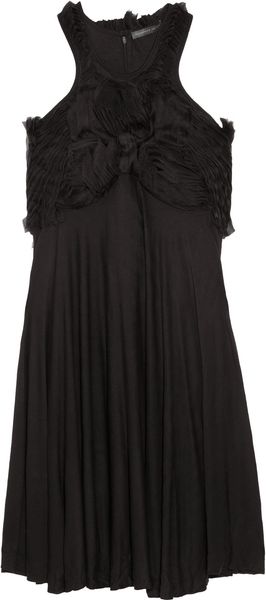 Alexander McQueen Iris Jersey and Organza Dress - Lyst