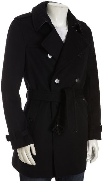 Burberry Black Cashmere Blend Trench Coat - Lyst