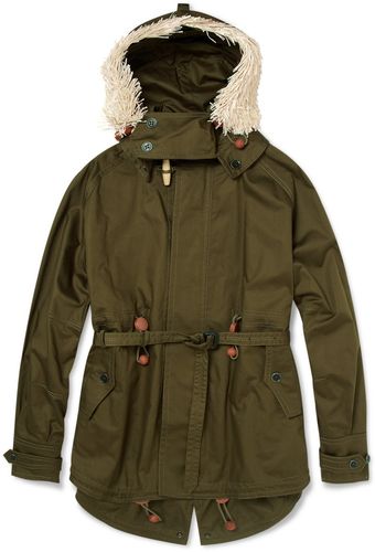 Burberry Prorsum Raffia-trimmed Cotton-twill Parka - Lyst
