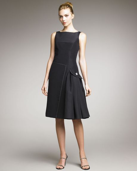 Carolina Herrera Silk Faille Dress in Black - Lyst