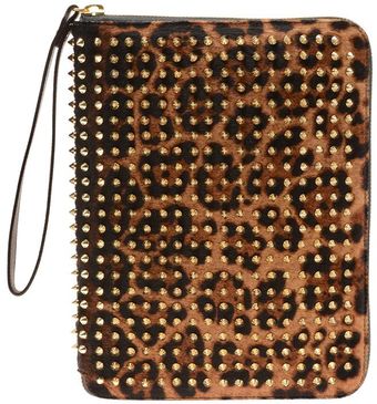 Christian Louboutin Cris Studded Calf Hair Ipad Case - Lyst