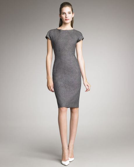 Derek Lam Capsleeve Denim Dress in Gray (black) - Lyst