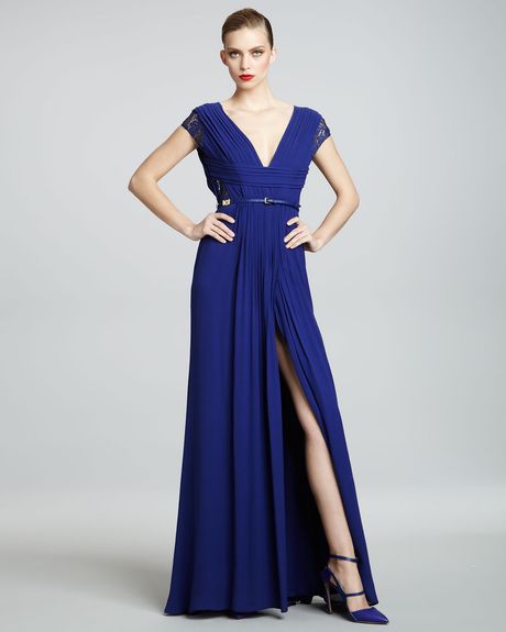 Eastland Lacesleeve Gown in Blue (royal blue) - Lyst