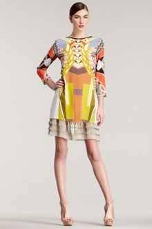 Etro Geometric-print Silk Dress - Lyst