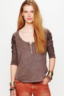 Free People Candy Baseball Long Sleeve Henley - Lyst