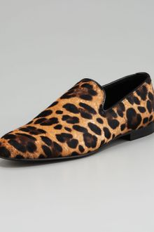 Jimmy Choo Leopard-print Calf-hair Loafer - Lyst