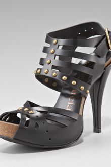 Pedro Garcia Studded Cutout Cork-platform Sandal - Lyst