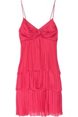 Philosophy di Alberta Ferretti Pleated Silk-chiffon Dress