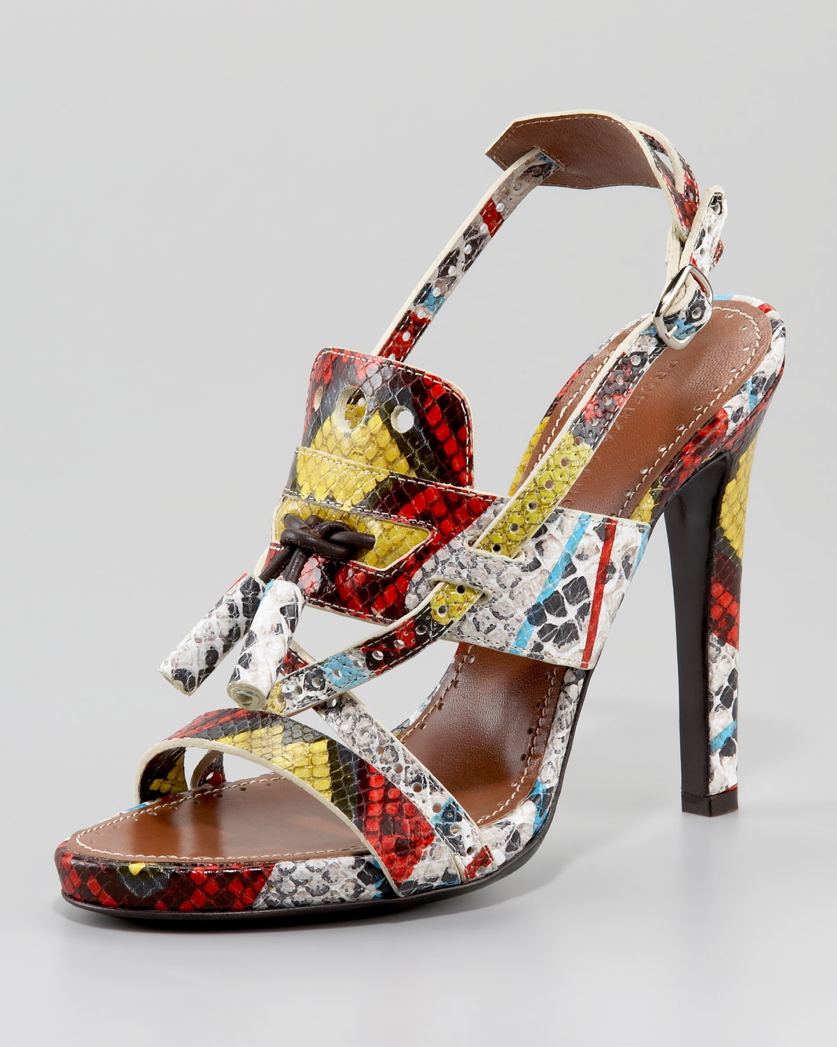 Proenza Schouler Snake-print Strappy Sandal in Multicolor (multi color