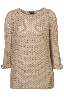 Topshop Knitted Wetlook Stitch Jumper - Lyst