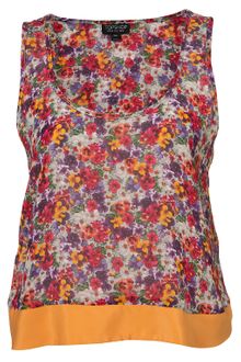 Topshop Ditsy Print Crop Vest - Lyst